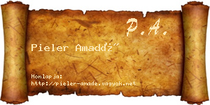 Pieler Amadé névjegykártya